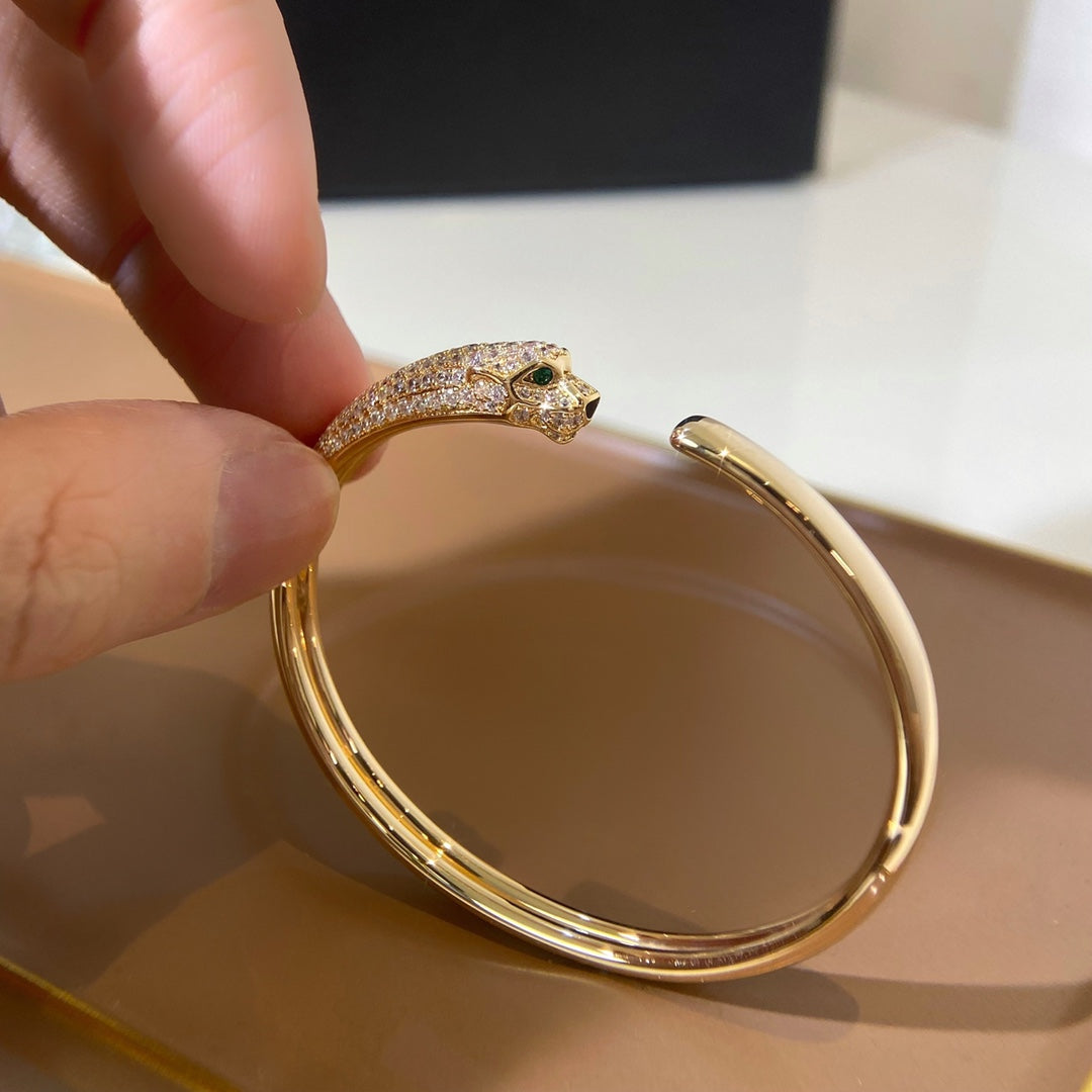 [Max Jewelry ]PANTHERE GOLD DIAMOND OPEN BRACELET