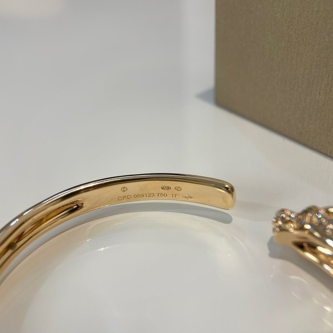 [Max Jewelry ]PANTHERE GOLD DIAMOND OPEN BRACELET