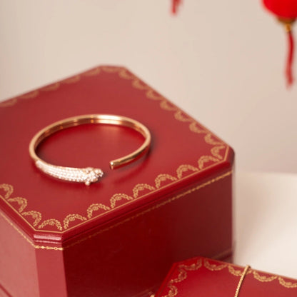 [Max Jewelry ]PANTHERE ROSE GOLD DIAMOND OPEN BRACELET