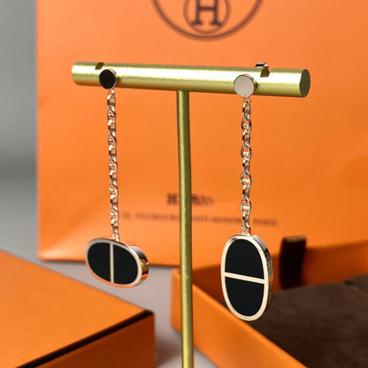 [Max Jewelry ]CHAINE VERSO BLACK CERAMIC EARRINGS