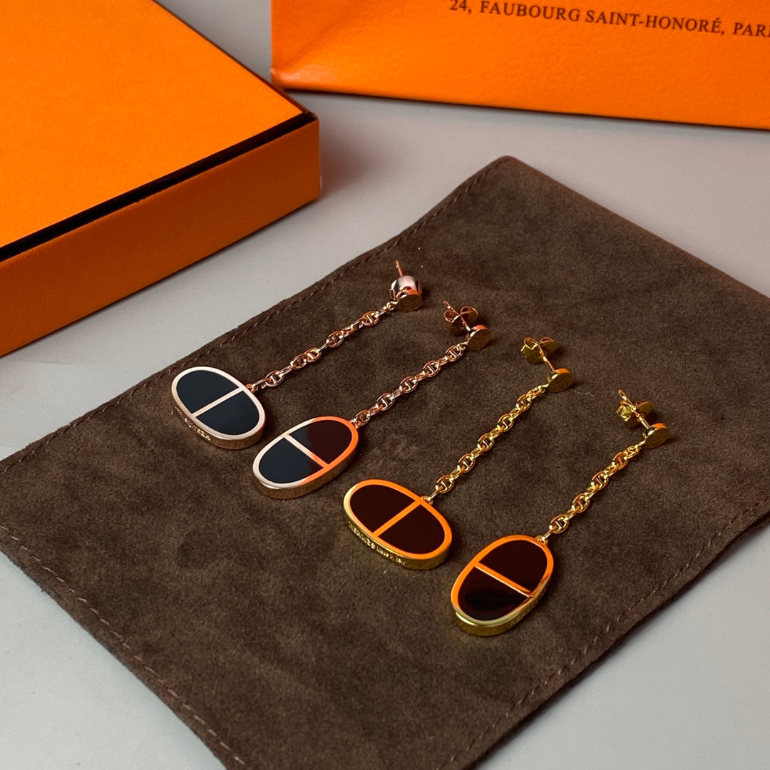 [Max Jewelry ]CHAINE VERSO BLACK CERAMIC EARRINGS