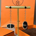 [Plus&Max]CHAINE VERSO BLACK CERAMIC EARRINGS