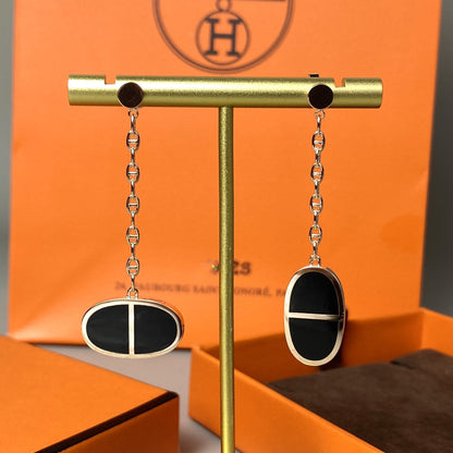 [Max Jewelry ]CHAINE VERSO BLACK CERAMIC EARRINGS