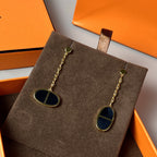 [Plus&Max]CHAINE VERSO BLACK CERAMIC EARRINGS