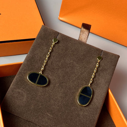 [Max Jewelry ]CHAINE VERSO BLACK CERAMIC EARRINGS