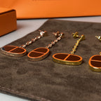 [Plus&Max]CHAINE VERSO BLACK CERAMIC EARRINGS