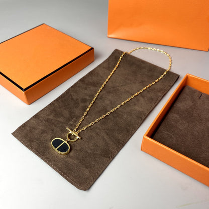 [Max Jewelry ]CHAINE VERSO BLACK CERAMIC NECKLACE
