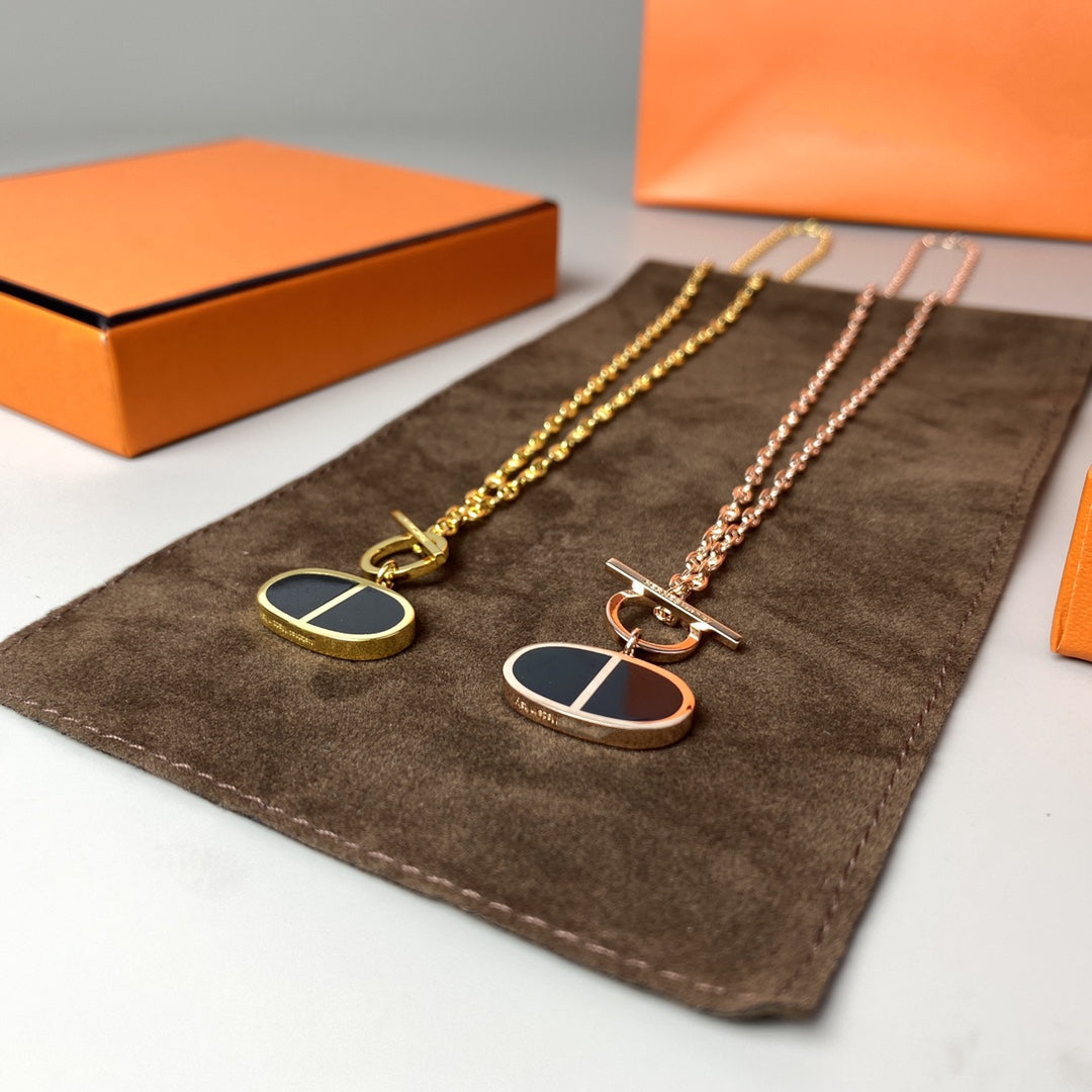 [Max Jewelry ]CHAINE VERSO BLACK CERAMIC NECKLACE