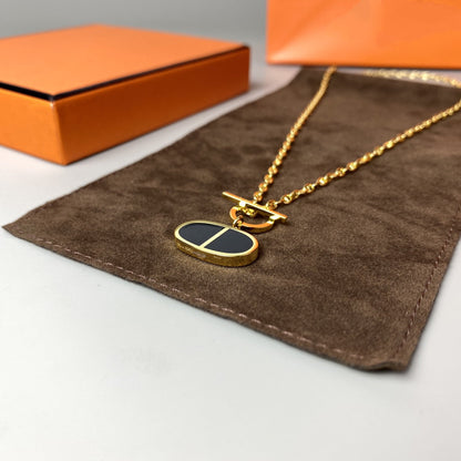 [Max Jewelry ]CHAINE VERSO BLACK CERAMIC NECKLACE