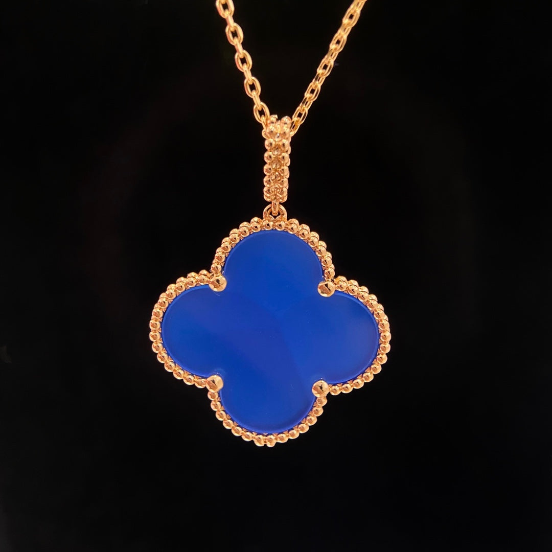 [Max Jewelry ]CLOVER 25MM NECKLACE TURQUOISE ROSE GOLD