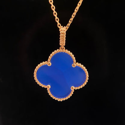 [Max Jewelry ]CLOVER 25MM NECKLACE TURQUOISE ROSE GOLD