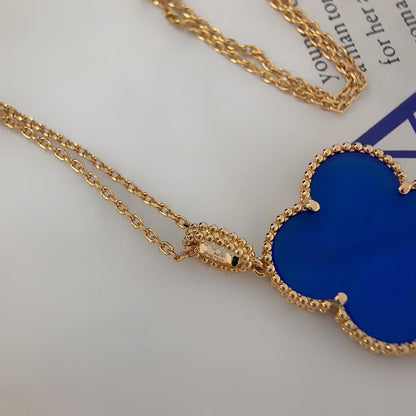 [Max Jewelry ]CLOVER 25MM NECKLACE TURQUOISE ROSE GOLD