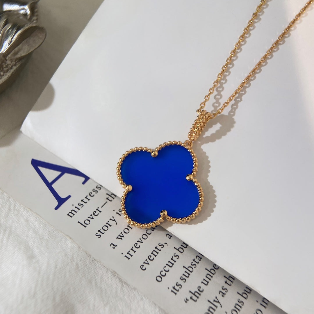 [Max Jewelry ]CLOVER 25MM NECKLACE TURQUOISE ROSE GOLD