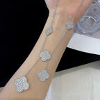 [Plus&Max]CLOVER 5 MOTIFS SILVER DIAMONDS NECKLACE