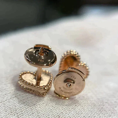 [Max Jewelry ]HEART CARNELIAN STUD EARRINGS