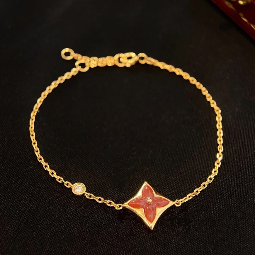 [Max Jewelry ]COLOR STAR CARNELIAN PINK GOLD DIAMOND BRACELET