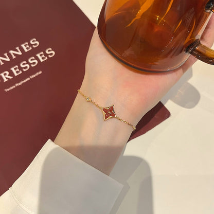 [Max Jewelry ]COLOR STAR CARNELIAN PINK GOLD DIAMOND BRACELET