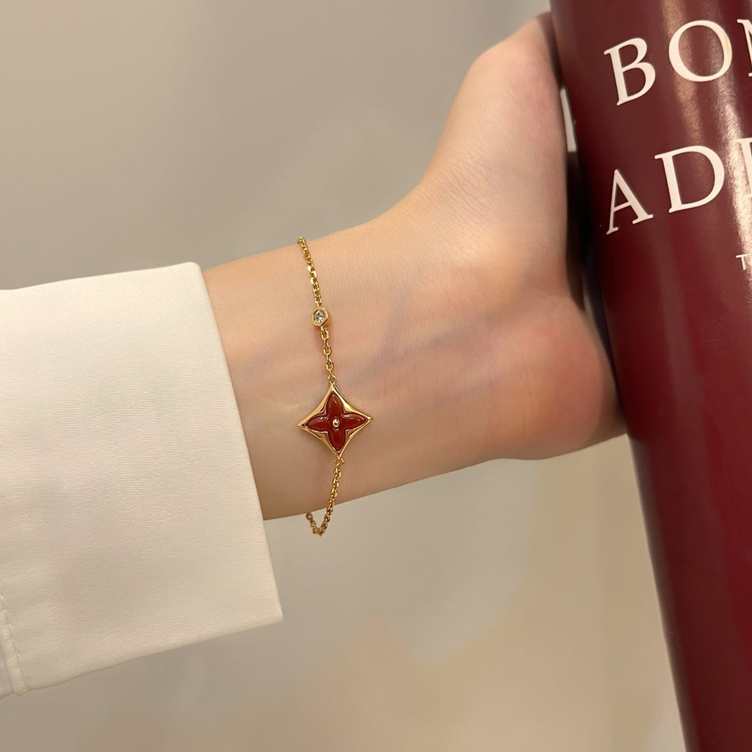 [Max Jewelry ]COLOR STAR CARNELIAN PINK GOLD DIAMOND BRACELET