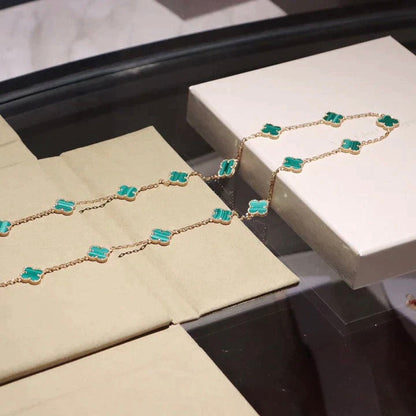 [Max Jewelry ]CLOVER 20 MOTIFS MALACHITE GOLD