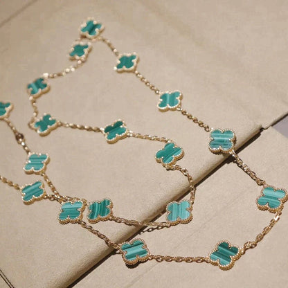 [Max Jewelry ]CLOVER 20 MOTIFS MALACHITE GOLD