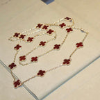 [Plus&Max]CLOVER 20 MOTIFS CARNELIAN NECKLACE