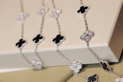 [Max Jewelry ]CLOVER 20 MOTIFS ONYX DIAMOND SILVER