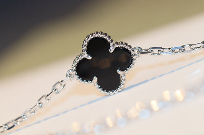[Max Jewelry ]CLOVER 20 MOTIFS ONYX DIAMOND SILVER