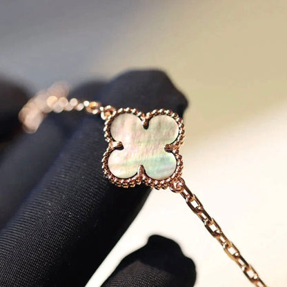[Max Jewelry ]CLOVER 20 MOTIFS DARK MOP DIAMOND  NECKLACE