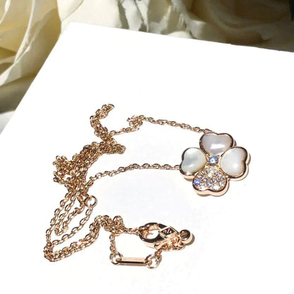 [Max Jewelry ]CLOVER MOP DIAMOND ROSE GOLD NECKLACE