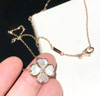 [Plus&Max]CLOVER MOP DIAMOND ROSE GOLD NECKLACE