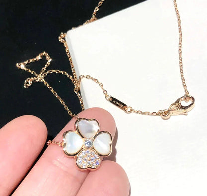 [Max Jewelry ]CLOVER MOP DIAMOND ROSE GOLD NECKLACE