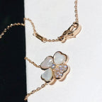 [Plus&Max]CLOVER MOP DIAMOND ROSE GOLD NECKLACE
