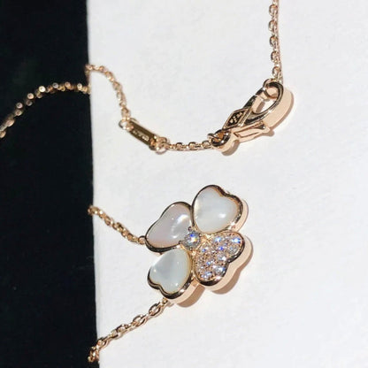 [Max Jewelry ]CLOVER MOP DIAMOND ROSE GOLD NECKLACE