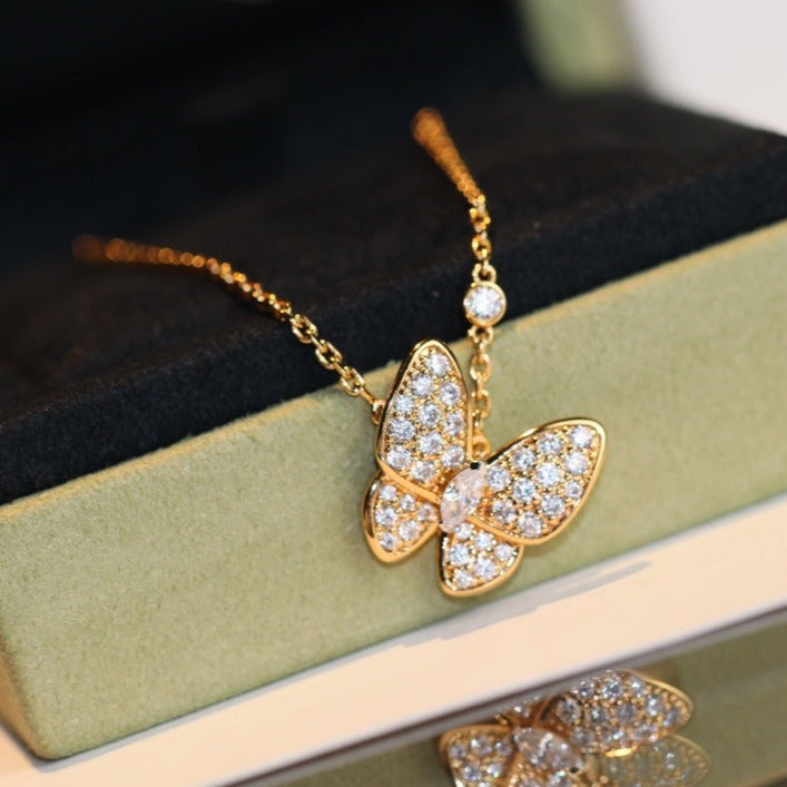 [Max Jewelry ]BUTTERFLY DIAMOND NECKLACE