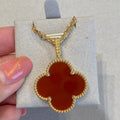 [Plus&Max]CLOVER 25MM NECKLACE GOLD CARNELIAN