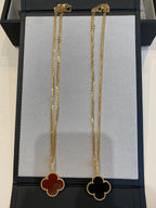 [Plus&Max]CLOVER 25MM NECKLACE GOLD CARNELIAN