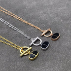 [Plus&Max]CHAINE VERSO BLACK CERAMIC  NECKLACE