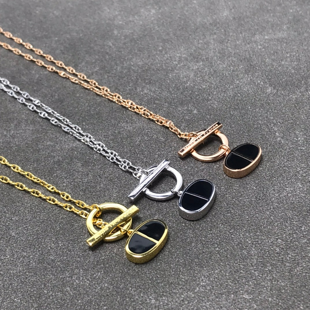 [Max Jewelry ]CHAINE VERSO BLACK CERAMIC  NECKLACE