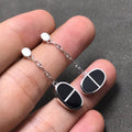 [Plus&Max]CHAINE VERSO BLACK CERAMIC SILVER EARRINGS