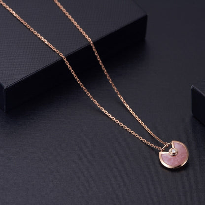 [Max Jewelry ]AMULETTE ROSE GOLD PINK MOP NECKLACE