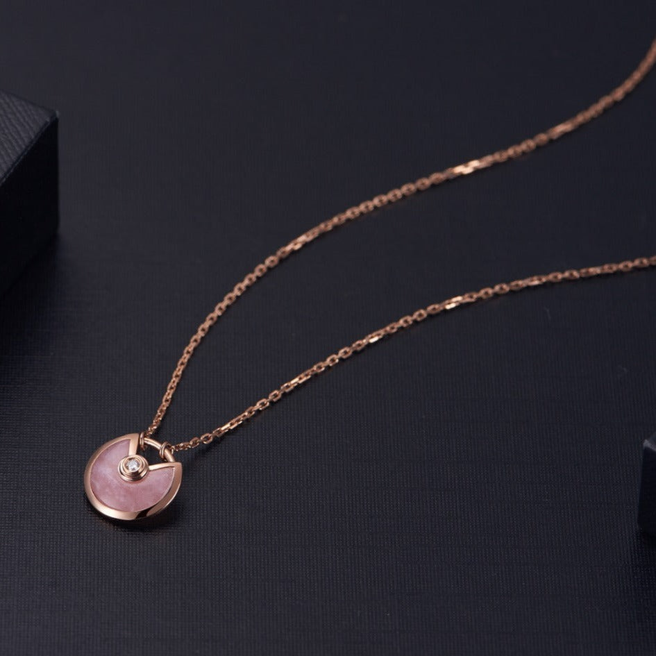 [Max Jewelry ]AMULETTE ROSE GOLD PINK MOP NECKLACE