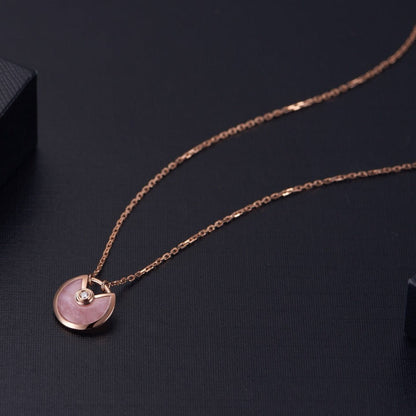 [Max Jewelry ]AMULETTE ROSE GOLD PINK MOP NECKLACE