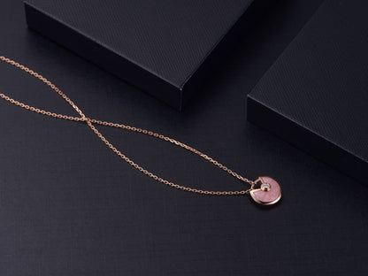 [Max Jewelry ]AMULETTE ROSE GOLD PINK MOP NECKLACE
