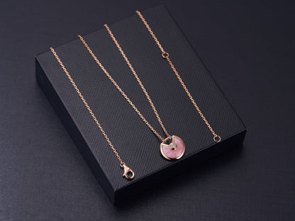 [Max Jewelry ]AMULETTE ROSE GOLD PINK MOP NECKLACE