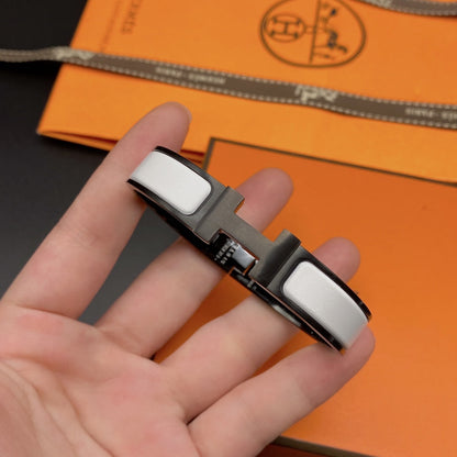 [Max Jewelry ]H BRACELET 12MM BLACK WHITE CERAMIC