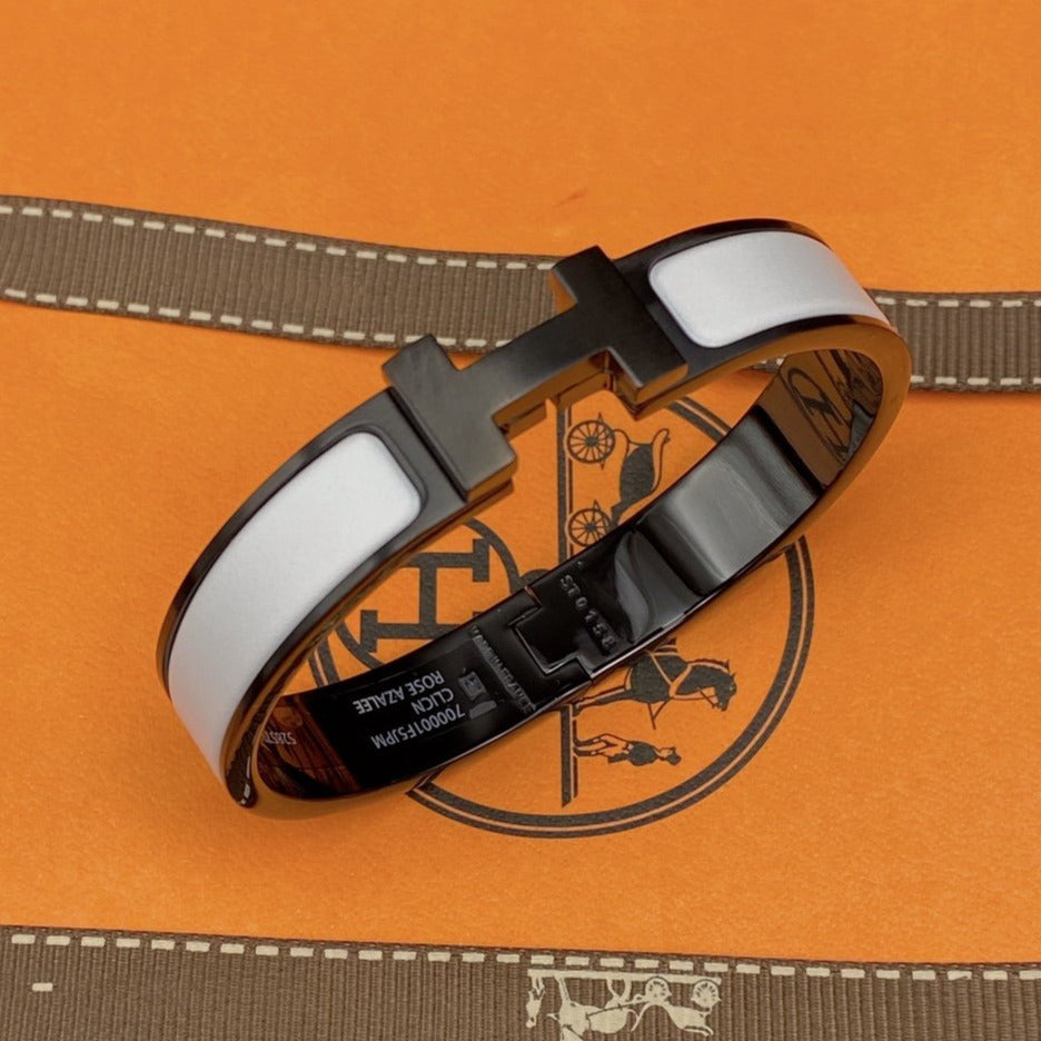 [Max Jewelry ]H BRACELET 12MM BLACK WHITE CERAMIC