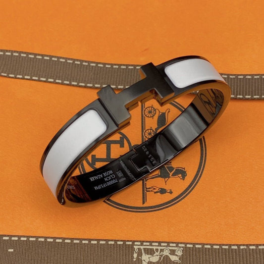 [Max Jewelry ]H BRACELET 12MM BLACK WHITE CERAMIC