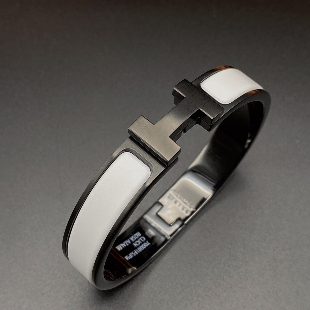 [Max Jewelry ]H BRACELET 12MM BLACK WHITE CERAMIC