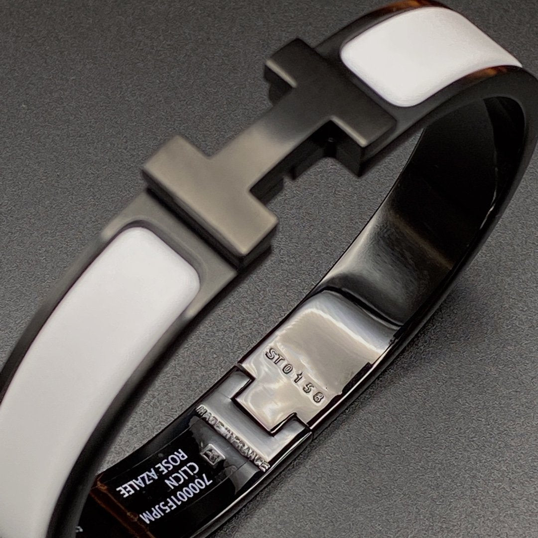 [Max Jewelry ]H BRACELET 12MM BLACK WHITE CERAMIC