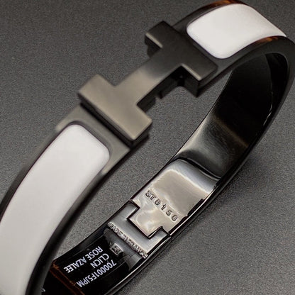[Max Jewelry ]H BRACELET 12MM BLACK WHITE CERAMIC